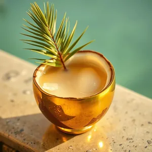 divine offering - good morning lakshmi images with morning fresh coconut water in golden vessel — vibrant good morning lakshmi images download