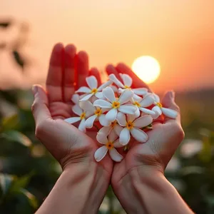 good morning images for mother with sunrise garden and family warmth - share free — vibrant good morning mother images greeting