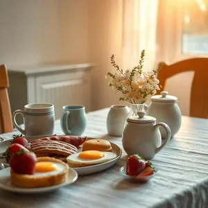 good morning mom wishes with beautiful garden sunrise and warm love - WhatsApp, warm good morning mother images design greeting card