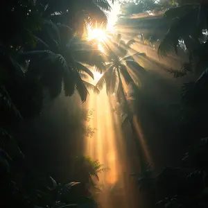 good morning nature images with beautiful waterfall and morning mist - download free