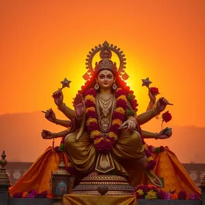 good morning navratri images with maa ambe and golden divine morning - share free — lovely good morning navratri images wallpaper