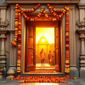 captivating good morning navratri images with maa durga and golden temple sunrise - free download — good morning navratri images image WhatsApp picture