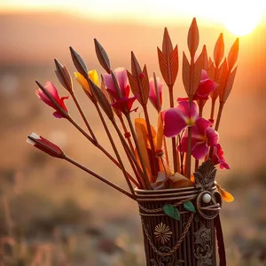 ornate sacred quiver of arrows decorated with flowers at dawn - good morning ram images for good morning ram images greeting