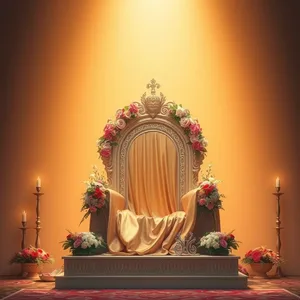 captivating morning sacred throne decorated with flowers and gold cloth - good morning ram images — good morning ram images wishes wallpaper