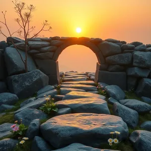 radiant good morning ram images image WhatsApp picture: sacred sacred bridge stones with morning flowers