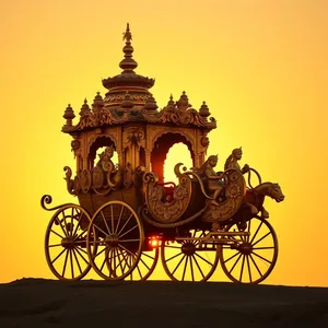 captivating ornate sacred golden chariot at sunrise, royal morning - good morning ram images — good morning ram images image WhatsApp picture