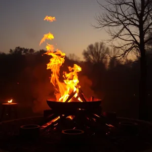good morning ram images greeting image featuring soothing divine ritual with morning sacred fire ceremony (golden flames - good morning ram images)