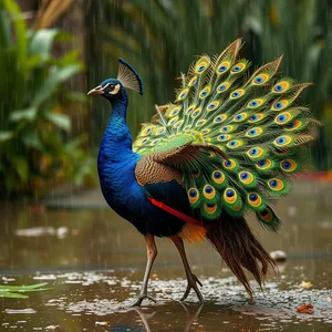 divine joy - good morning ram images with morning sacred peacock dancing in rain — vibrant good morning ram images download