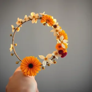 graceful morning flower crown made of jasmine and marigold — good morning sister images design greeting card