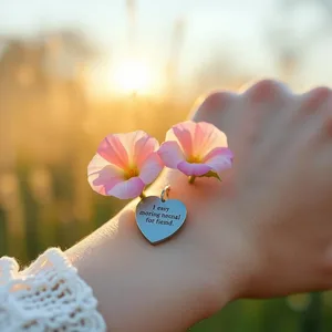good morning sister images HD pic photo featuring elegant pair of delicate wristbands with morning glory flowers - good morning sister images
