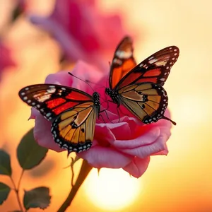 sisterhood symbolism - good morning sister images with two butterflies on rose at sunrise for good morning sister images download
