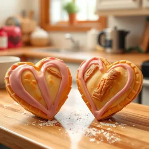 captivating fresh baked morning pastries in heart shapes — good morning sister images wishes wallpaper