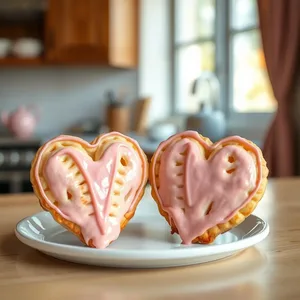 good morning sister images HD pic photo featuring elegant pink icing - good morning sister images with fresh baked morning pastries in heart shapes