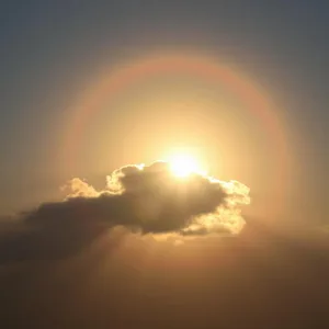 radiant good morning sunshine images wishes wallpaper: morning sun halo around single cloud
