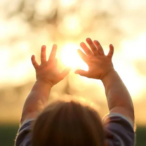golden warmth - good morning sunshine images with child's hands reaching toward morning sunlight for good morning sunshine images wallpaper