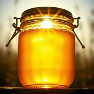 graceful brilliant sunshine through jar of honey — good morning sunshine images photo art
