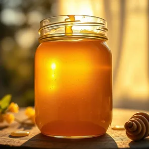 good morning sunshine images greeting image featuring soothing golden translucent warmth - good morning sunshine images with brilliant sunshine through jar of honey