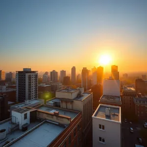 good morning sunshine images wallpaper graphic featuring elegant buildings lit gold - good morning sunshine images with brilliant golden hour morning on city rooftop