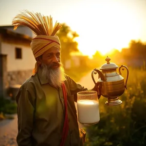 graceful good morning suprabhat images with golden sun and morning prayer - free download — good morning suprabhat images design greeting card
