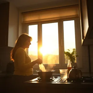 graceful good morning patni images with golden sunrise and loving wishes - HD share — good morning wife images design greeting card